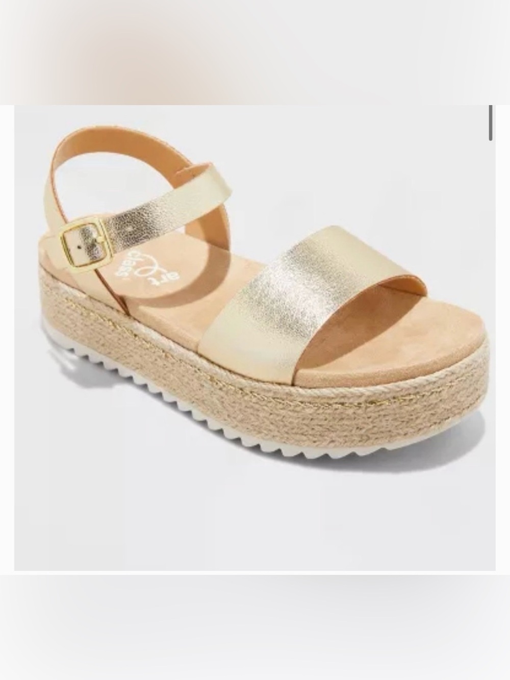 art class Metallic Gold Platform Espadrille Sandals